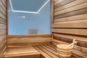 sauna z widokiem na morze
